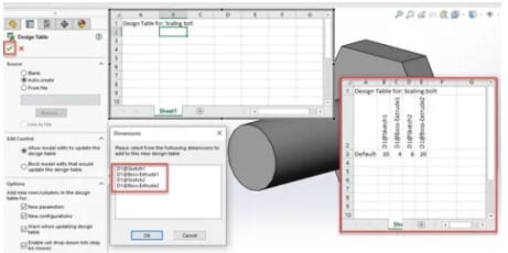 Table produced using solidworks