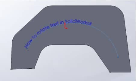 Text altering start and finish points of the arc