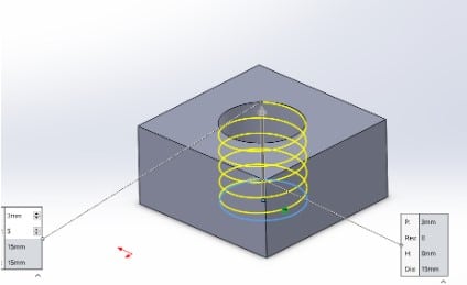 Thread teeth profile defined in plane perpendicular