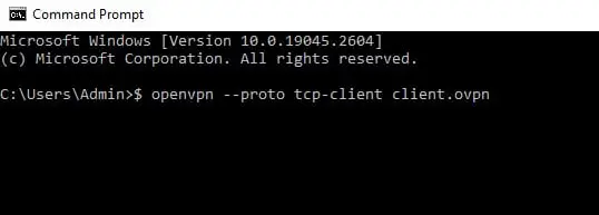Command line with openvpn command