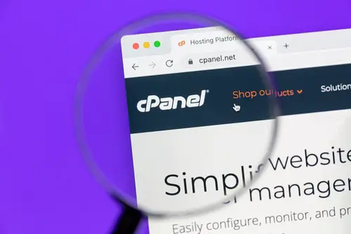 cPanel homepage on a computer screen