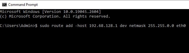 Making a common network in command prompt