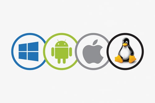 Set of top brand operating system logos