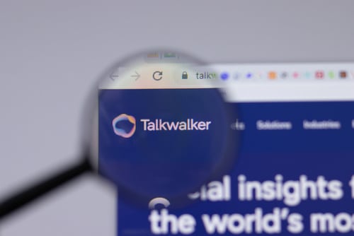 Talkwalker logo close-up on website page