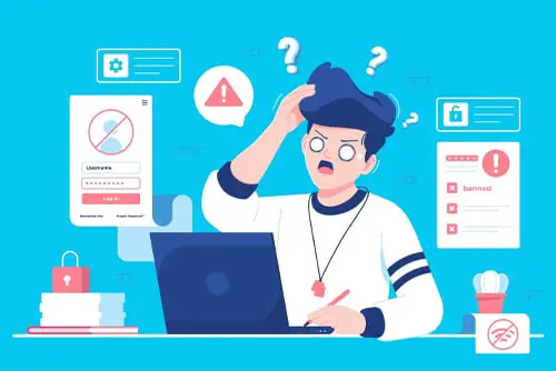 Banned Account Problem Vector Illustration