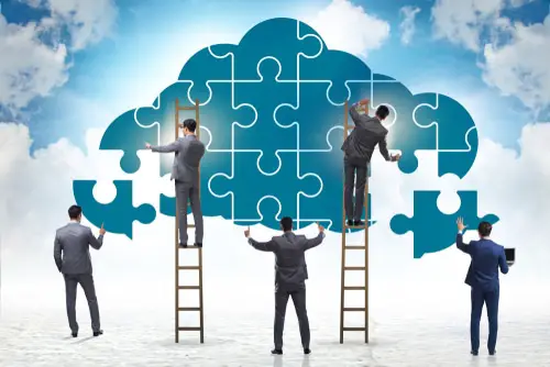 Concept of Cloud Computing With Jigsaw Puzzle