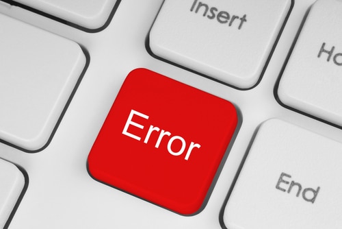 Red Error Keyboard Button Close-up
