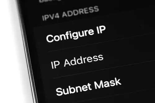 Smartphone iPhone With Settings, IPV4 Address Configure